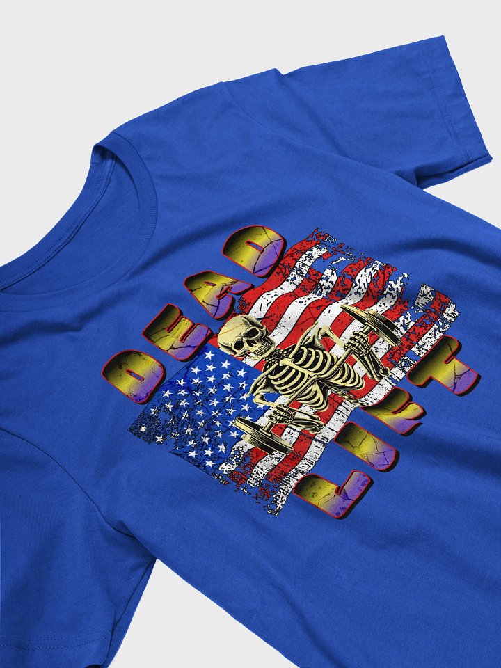 Dead Lift Weightlifting Skeleton Patriotic T-Shirt product image (2)