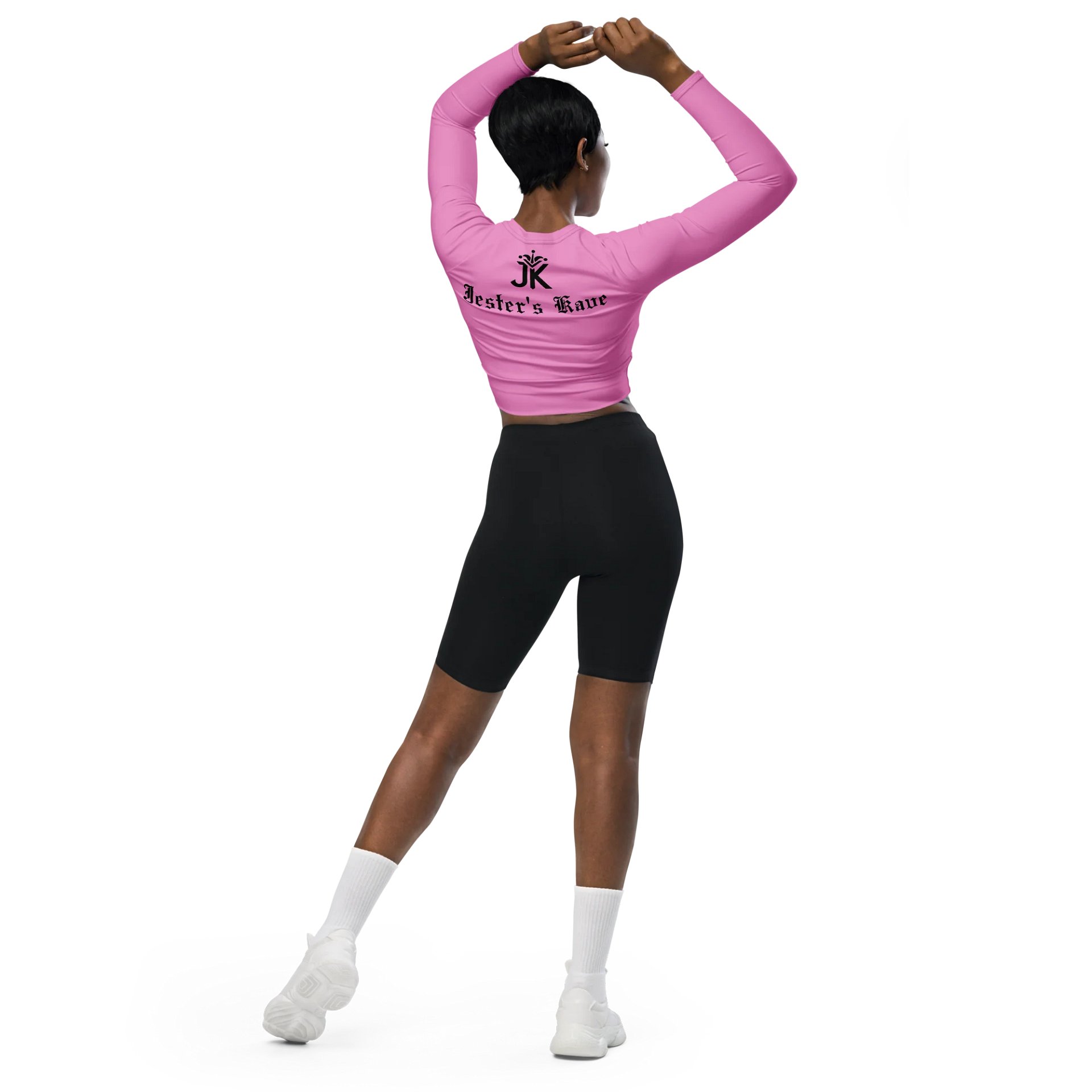 Shape Shenanigans Pink Long Sleeve Crop Top product image (6)