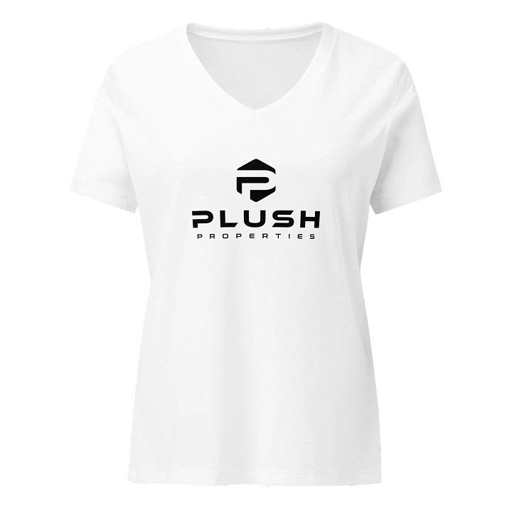 Plush Women's Relaxed V-Neck T-Shirt - White product image (1)