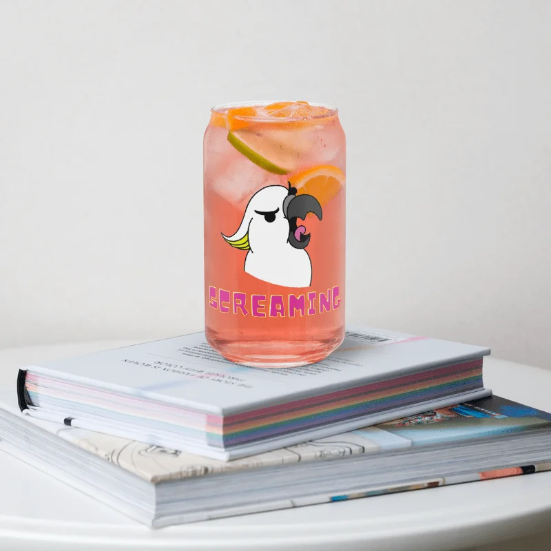 Screaming Cockatoo Can-Shaped Glass product image (9)
