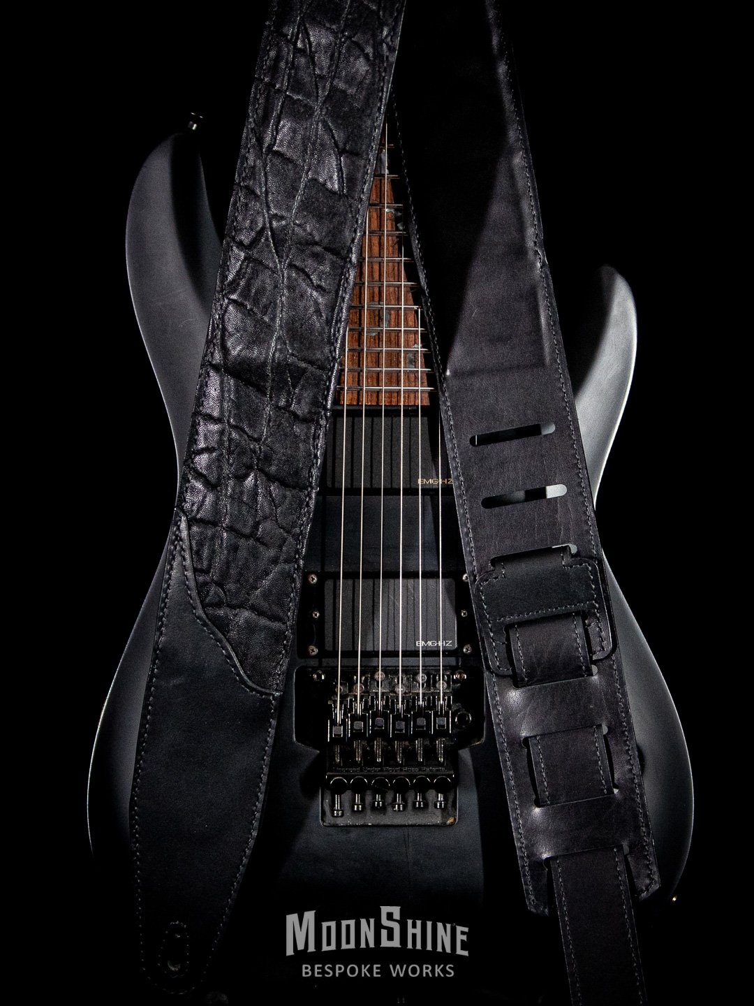 Black Elephant Leather Guitar Strap product image (4)