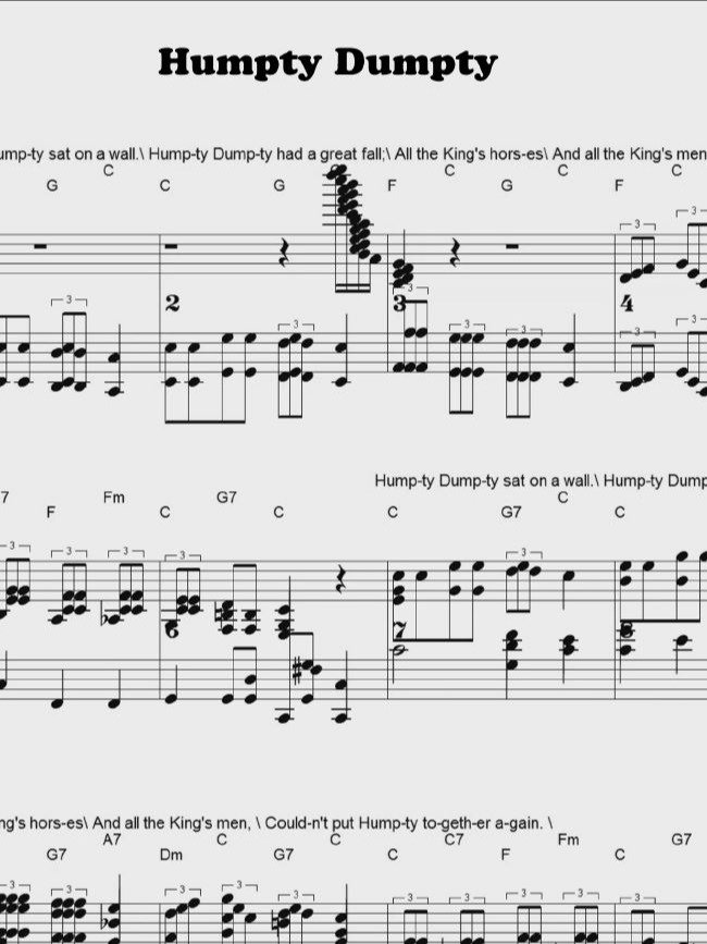 Humpty Dumpty - CS - Piano sheet music product image (1)