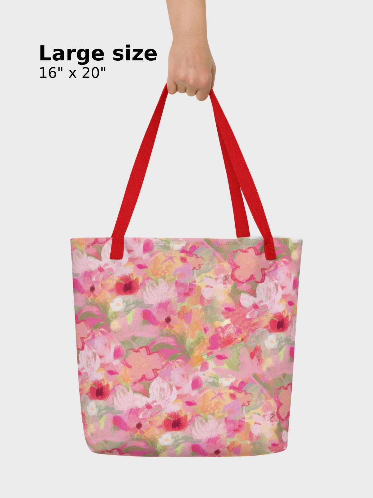 Large Tote Bag "Sweet Pastel Florals of Spring" product image (3)