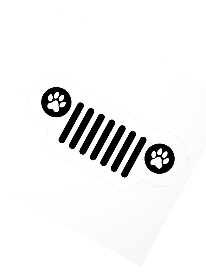 Paw Print Jeep Grill Kiss Cut Sticker product image (6)