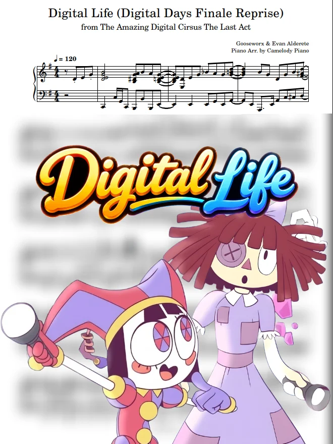 Digital Life (Digital Days Finale Reprise) Piano Arr. by Camelody Piano product image (1)