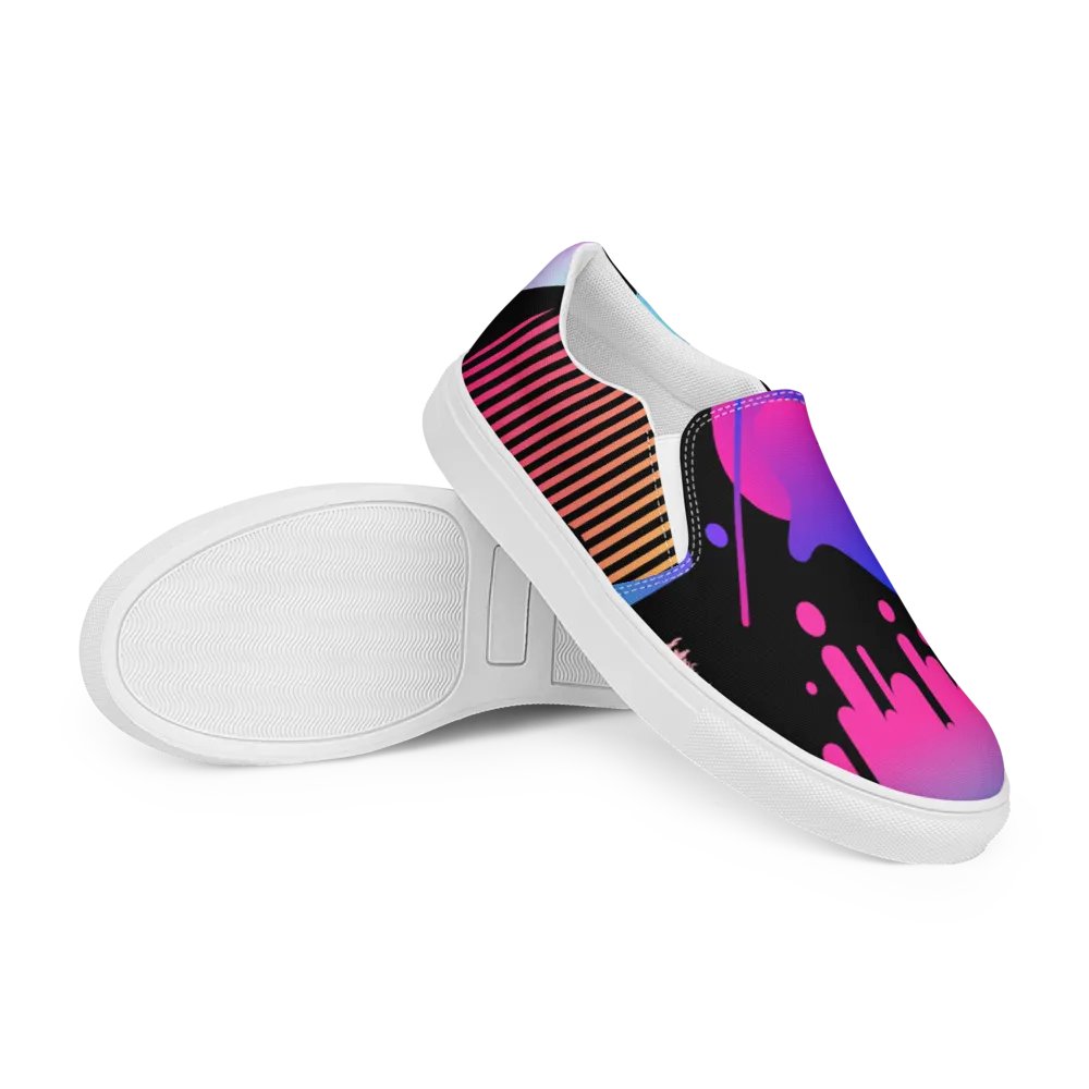 90's Pattern Neon Abstract Splash Men's Slip-Ons | 90s Pattern Shoes product image (12)