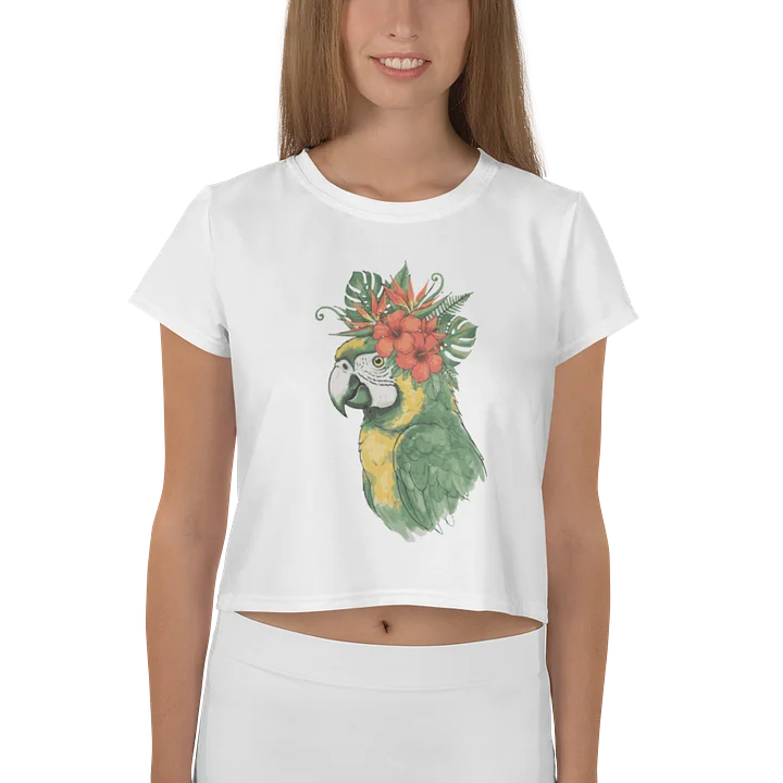 Tropical Macaw All-Over Print Crop Tee product image (1)