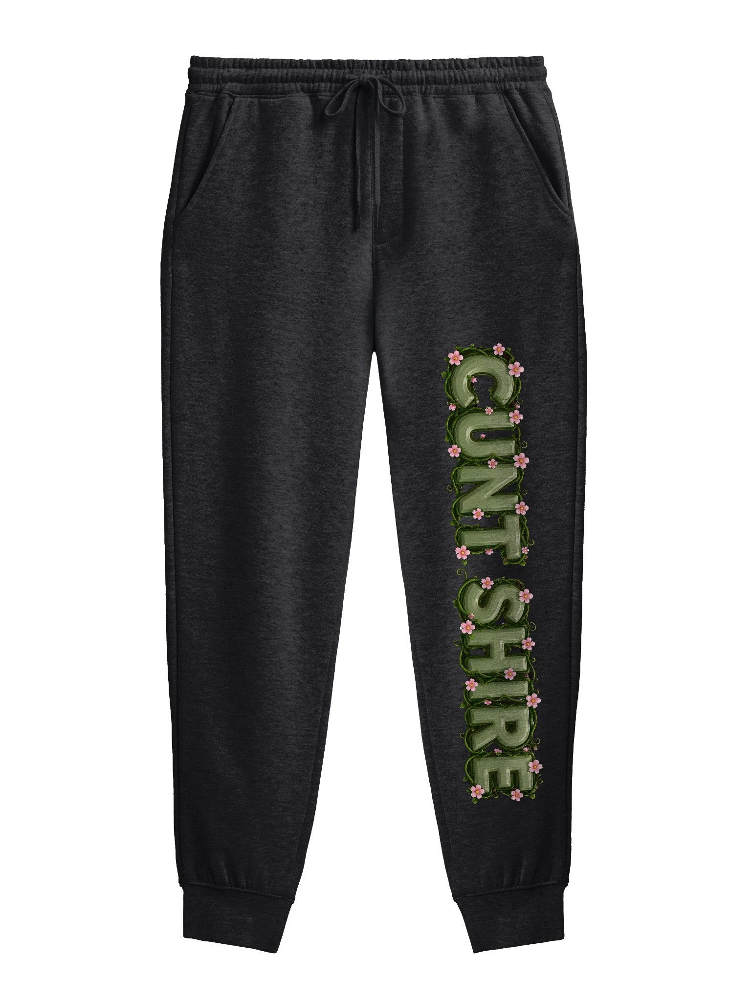 [CUNT SHIRE] Texture Fleece Joggers -Green Logo- product image (1)