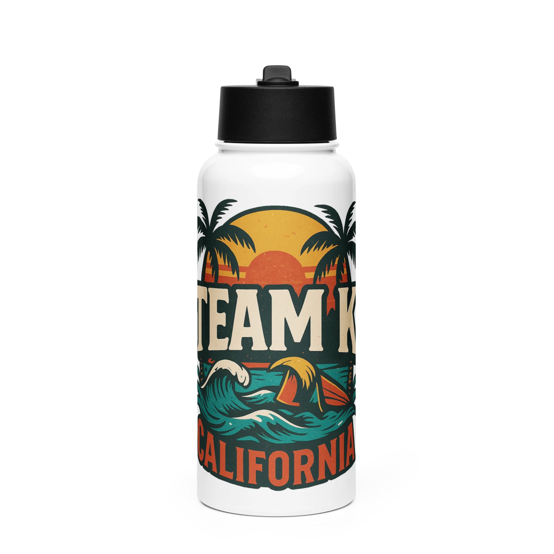 TEAM K CALIFORNIA Stainless Steel Water Bottle with a Straw Lid product image (1)