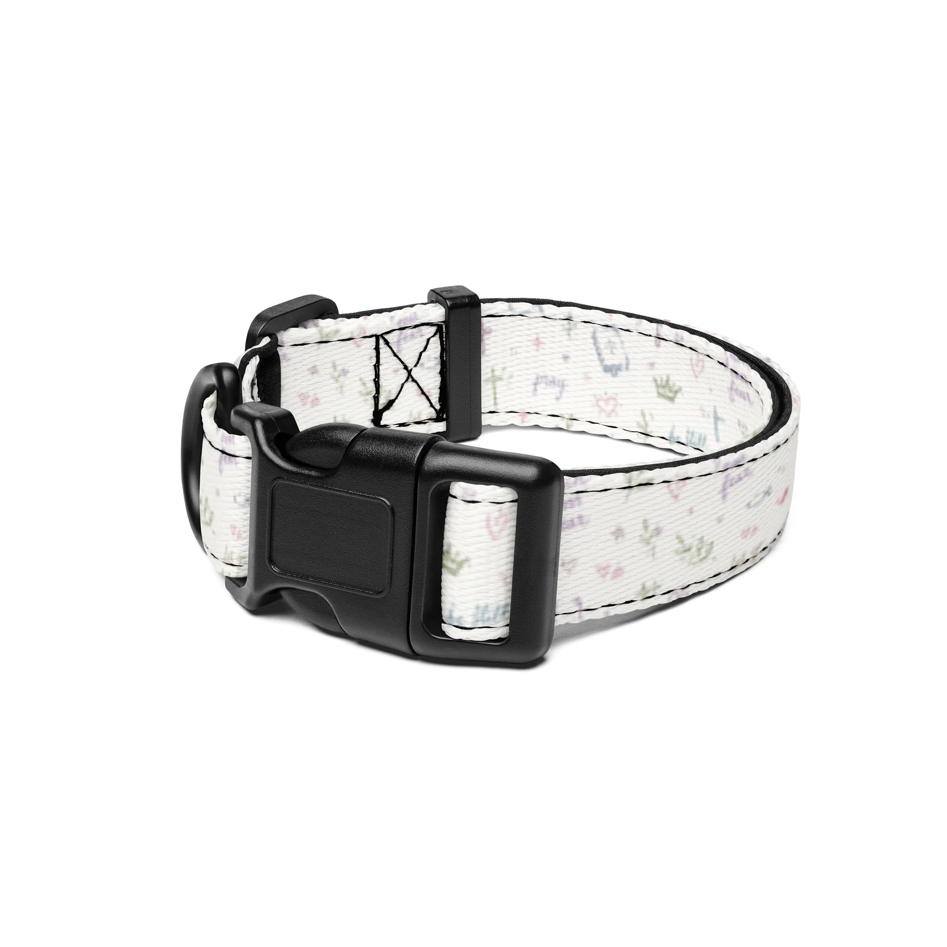 Faith Over Fear Christian Dog Collar – Pastel Faith Pet Collar product image (2)