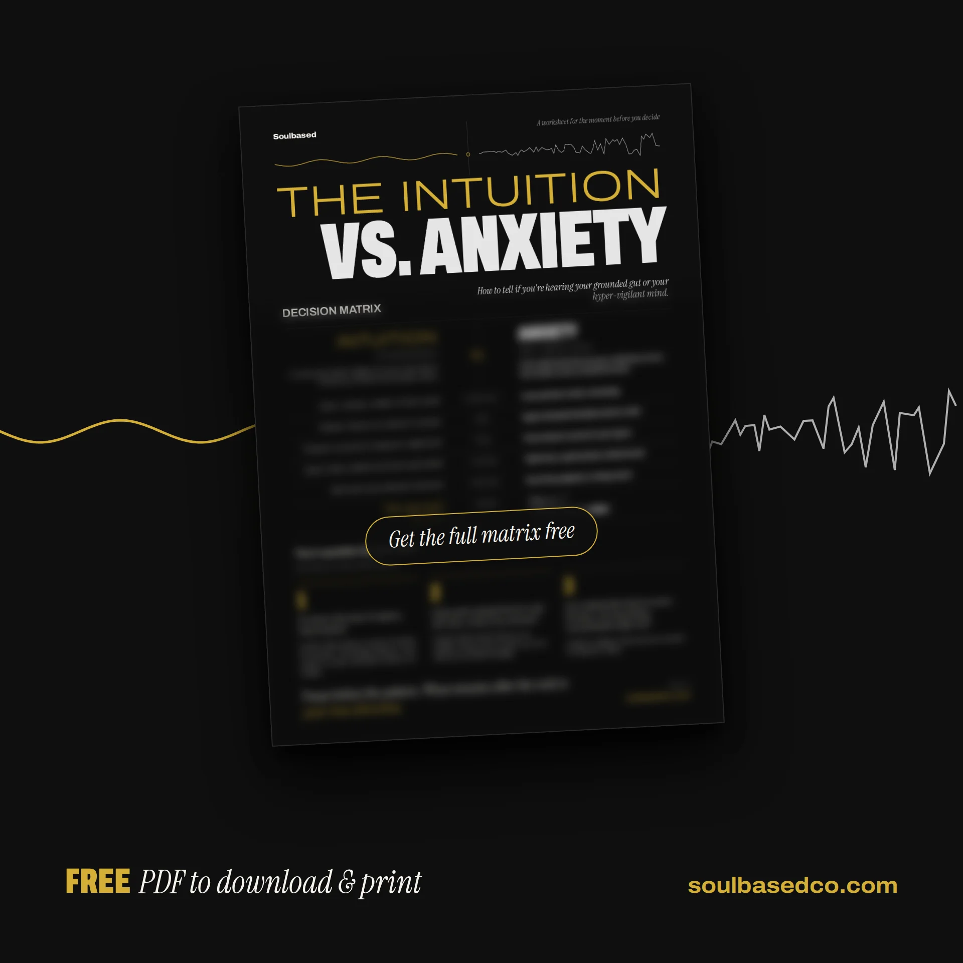 The Intuition vs. Anxiety Decision Matrix (Free PDF) product image (1)