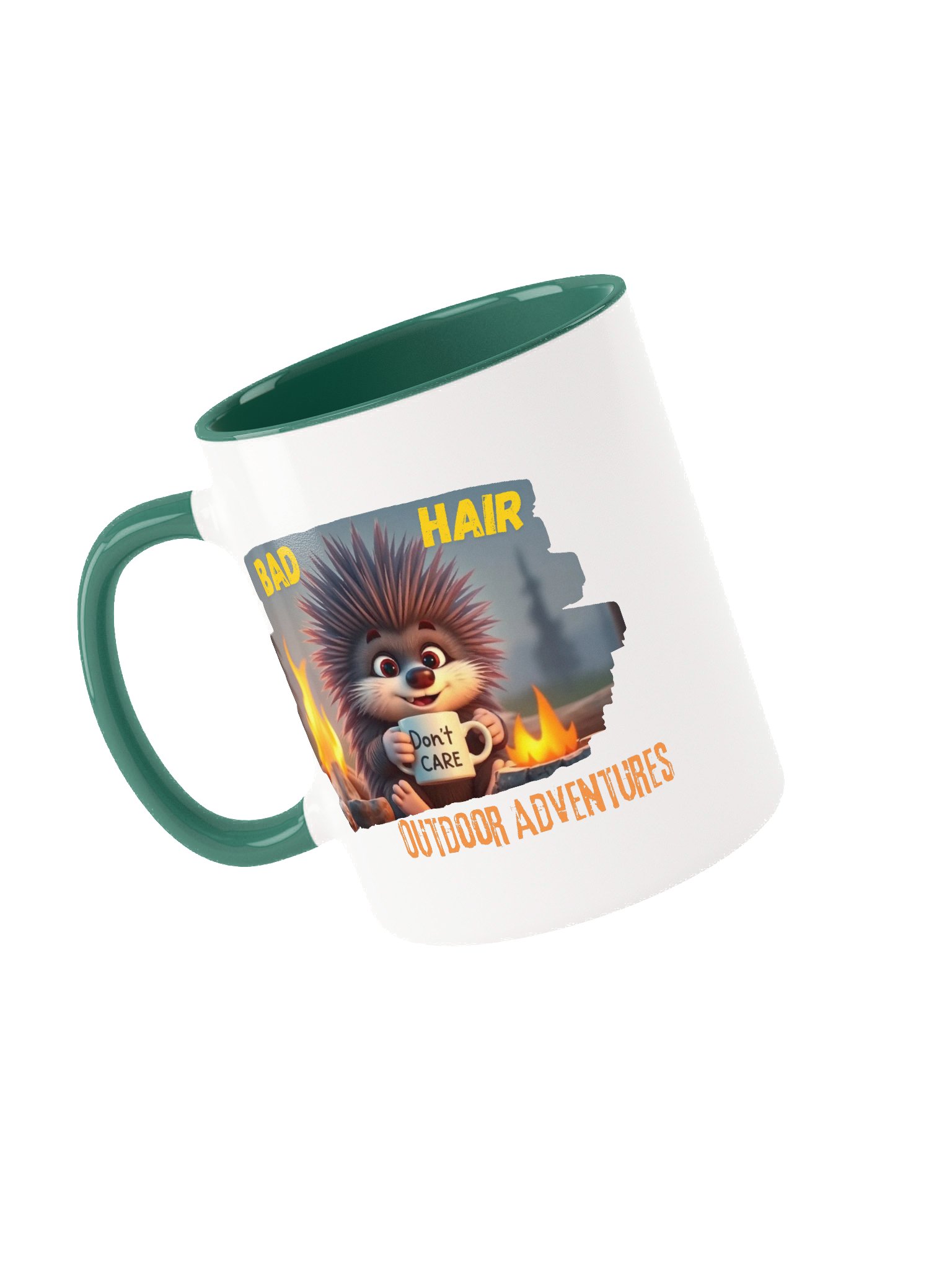 Bad Hair, Don’t Care” Porcupine Mug (with color inside) product image (36)