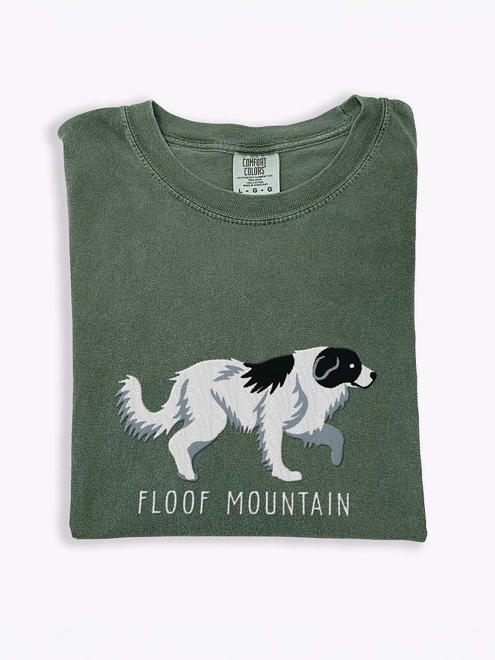 Floof Mountain T-Shirt(Embroidered) of a Great Pyrenees(Black & White) product image (1)