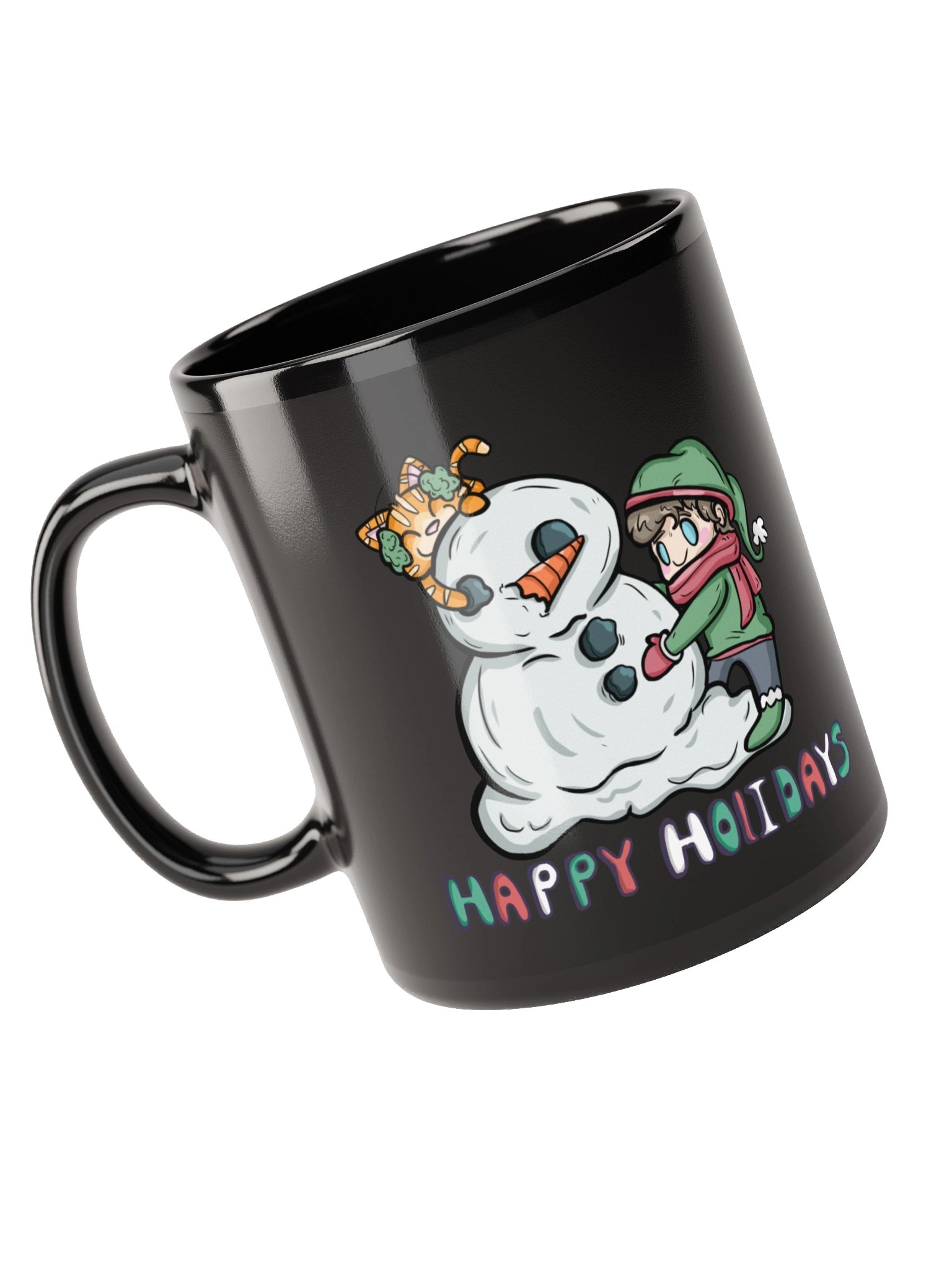 Arcade Warrior Happy Holidays Black Mug Christmas 2025 product image (1)