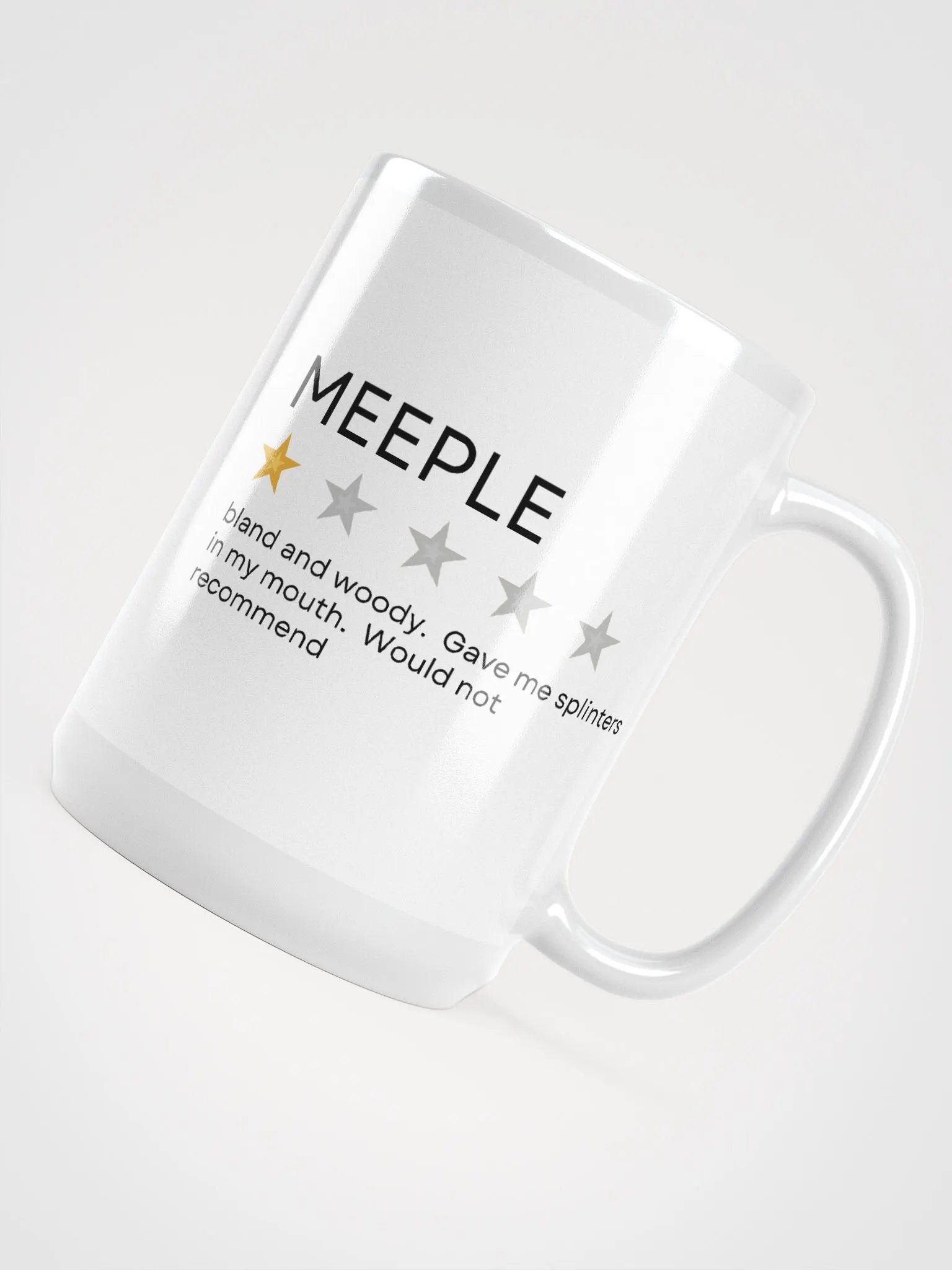 Funny Meeple Star Review Board Game Mug, large 15oz Coffee Cup for Board Gamers, Meeple Warrior product image (6)