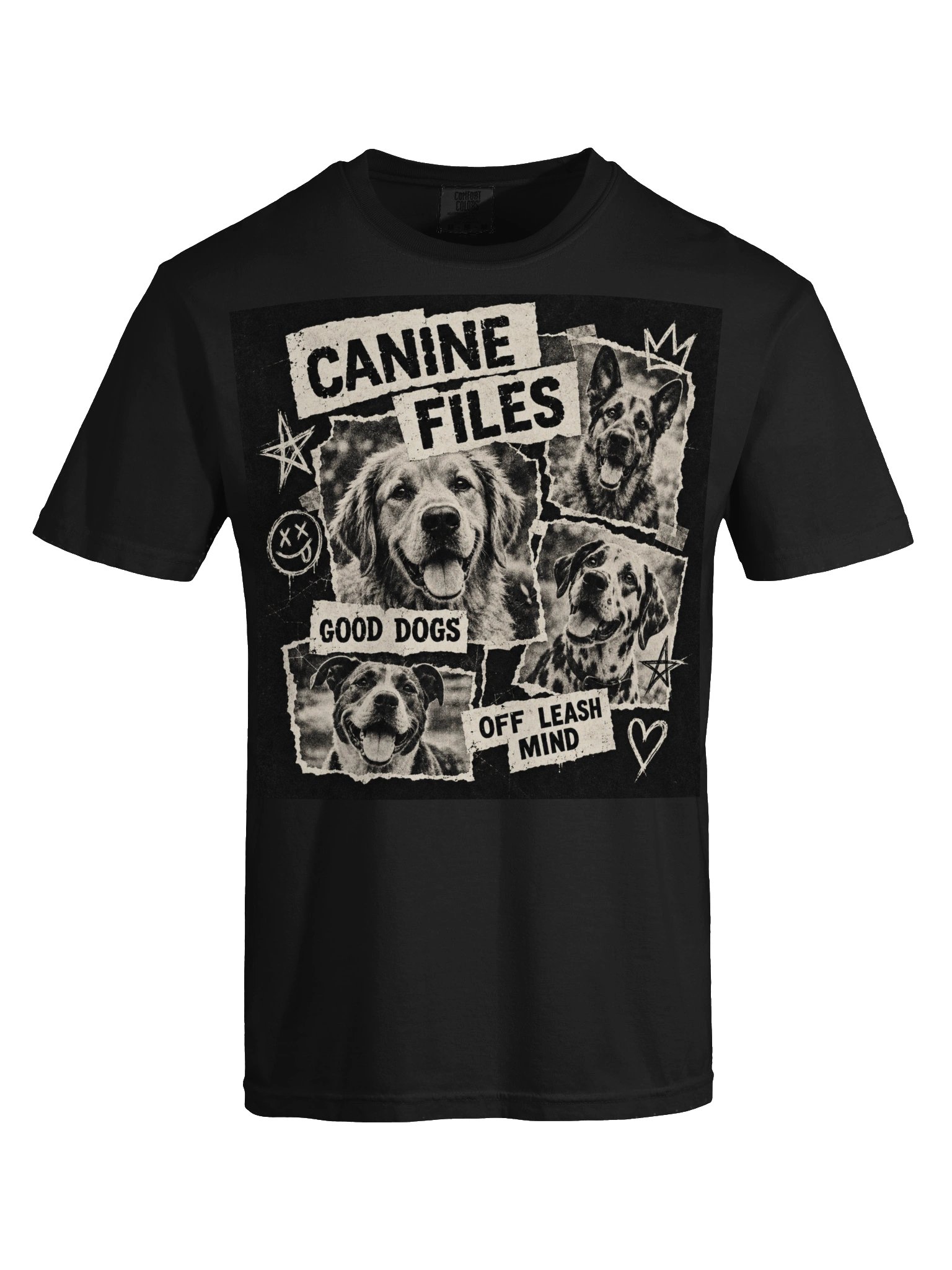 Dog Lover Graphic T-Shirt | Punk Zine Dog Shirt | Vintage Black Dog Tee | Streetwear Dog Lover Shirt product image (9)