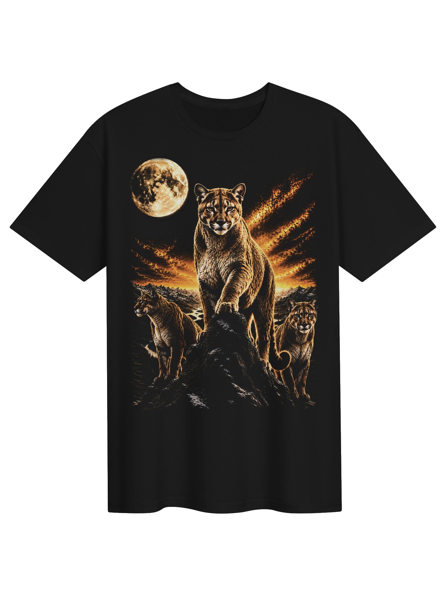 Cougar Howling Moon Tshirt | Legendary Wildlife Shirt product image (1)
