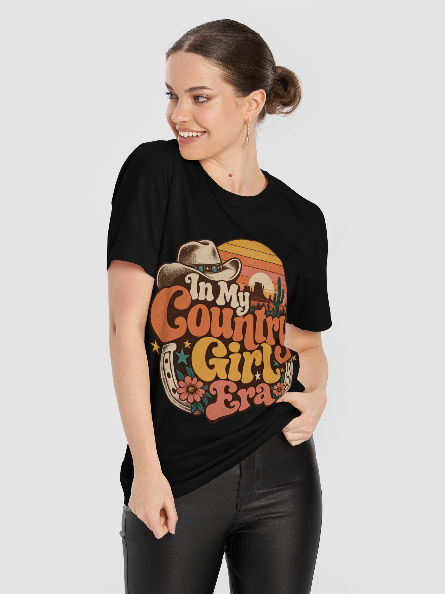 In My Country Girl Era Shirt, Retro Western Cowgirl T-Shirt, Vintage Sunset Country Music Concert Tee, Howdy Southern Girl Graphic Shirt product image (116)