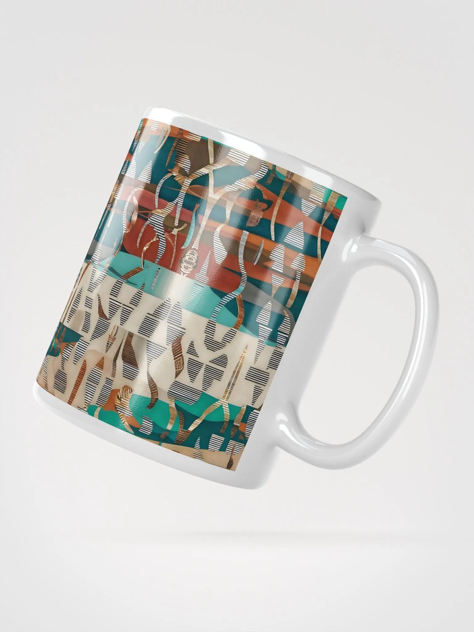 Mayan Inspired Abstract Art White Glossy Mug product image (2)