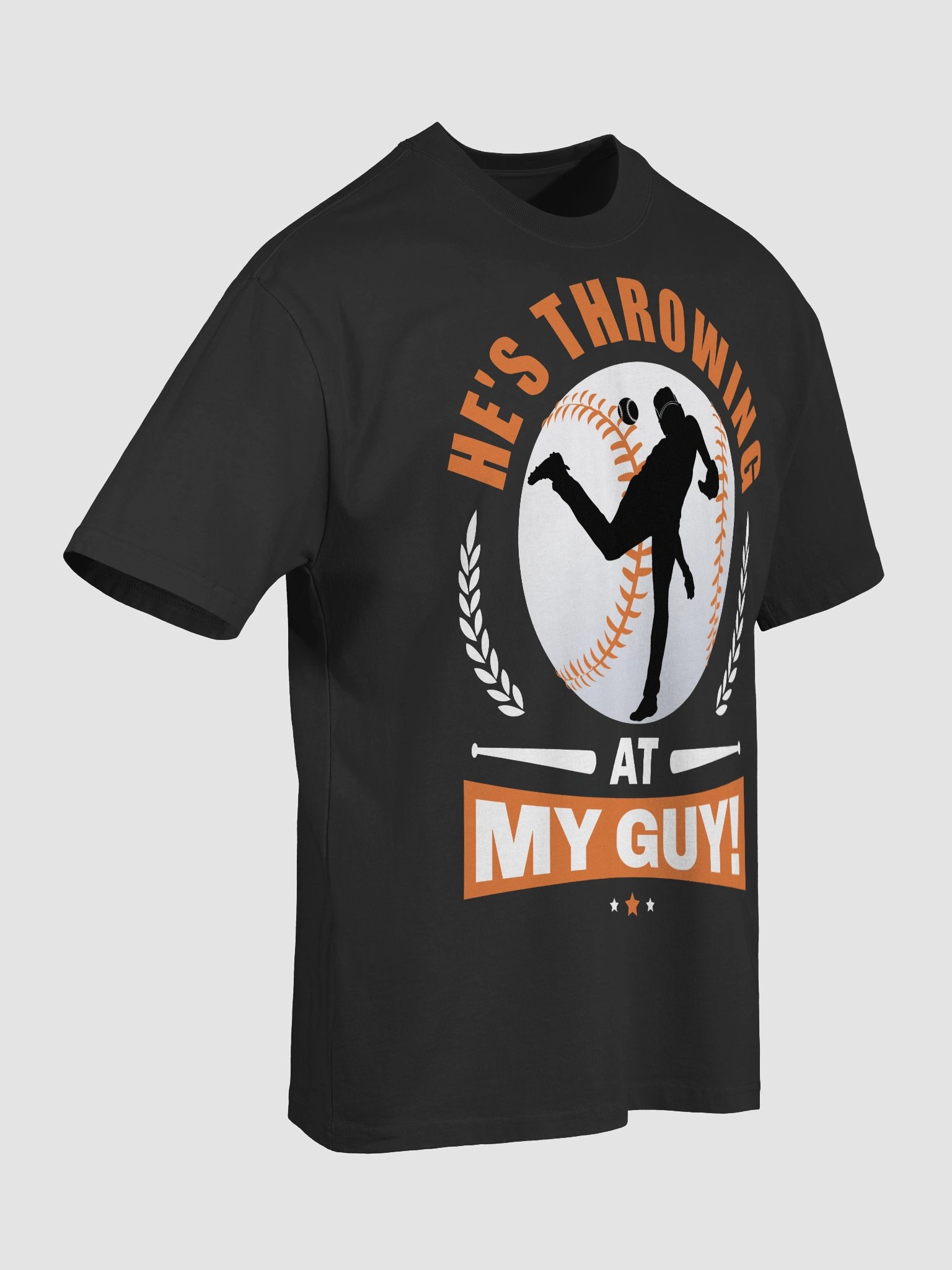 He's Throwing At My Guy Black Tee product image (7)