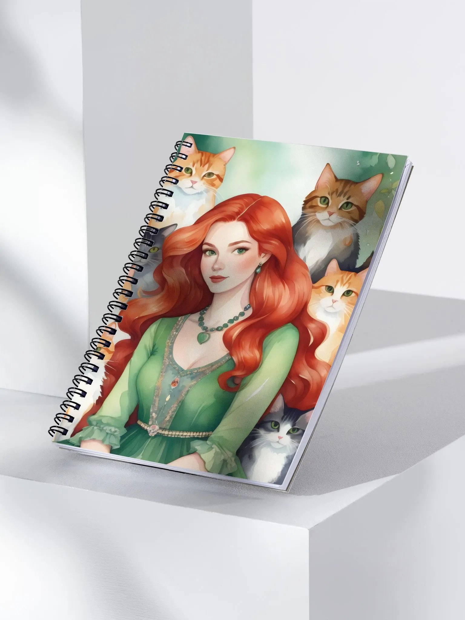 Red Cat Lady Spiral Notebook product image (3)