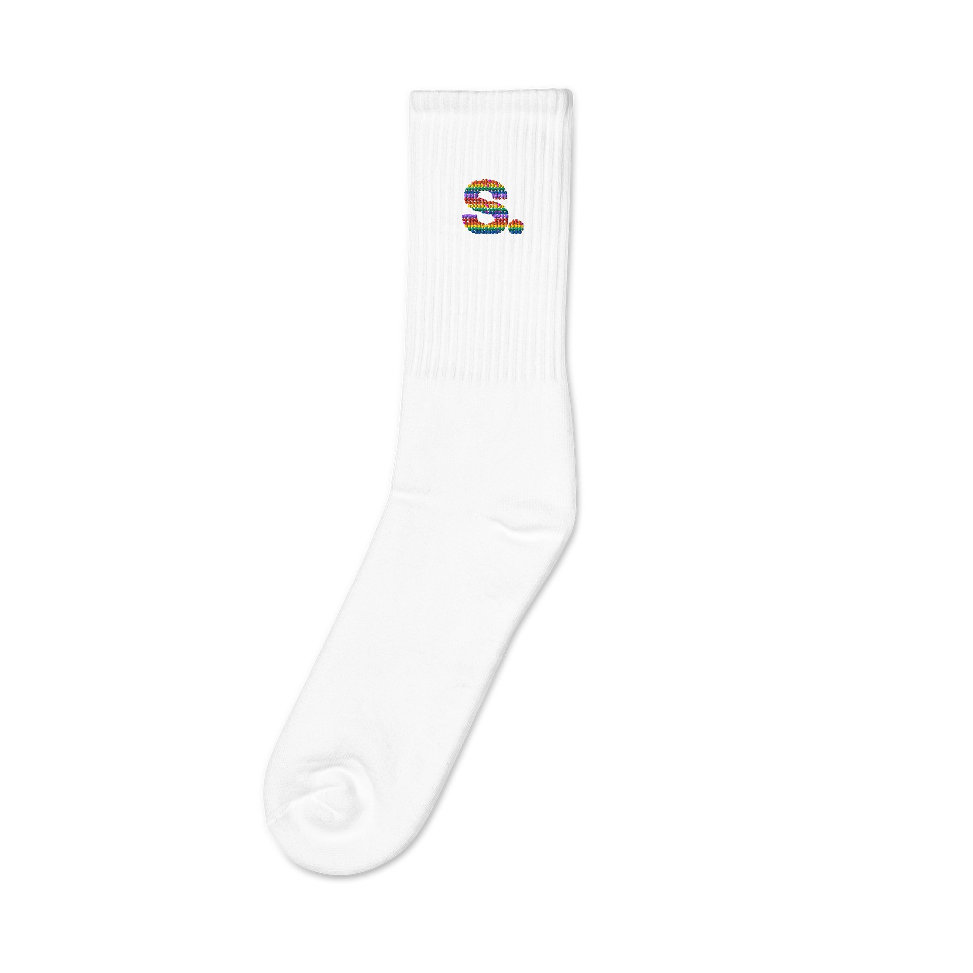 Love Your Neighbor Embroidered Crew Socks product image (1)