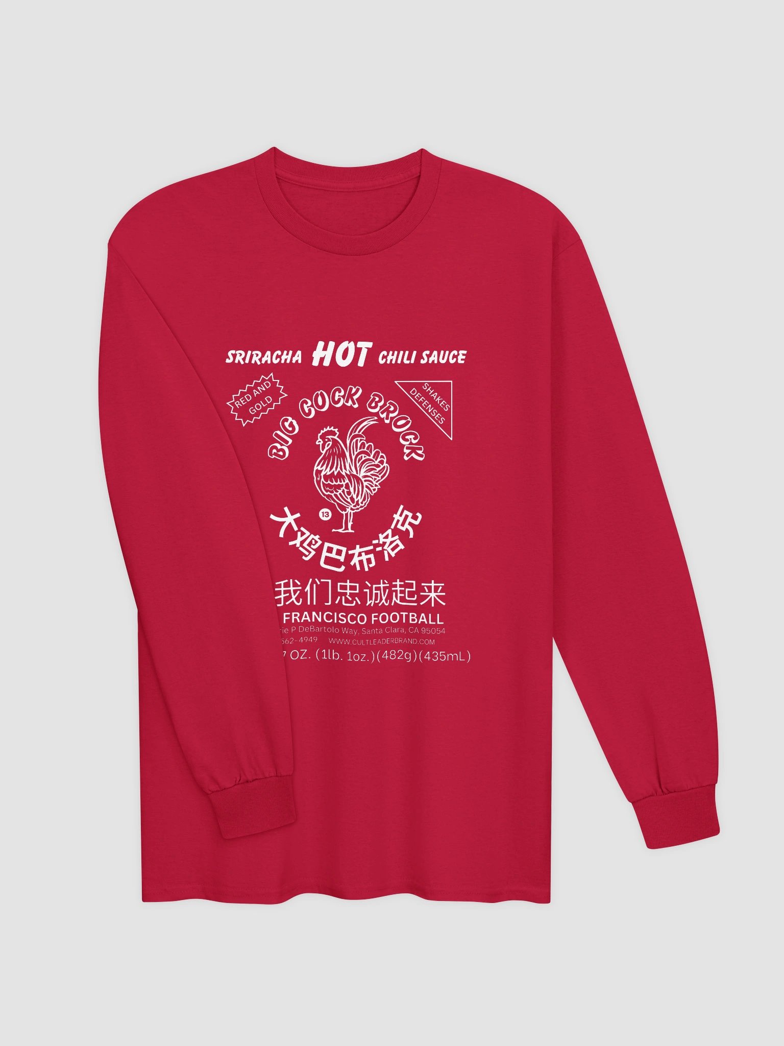 San Francisco Football Sriracha Chili Sauce Label Emblem Long Sleeve Tee product image (3)