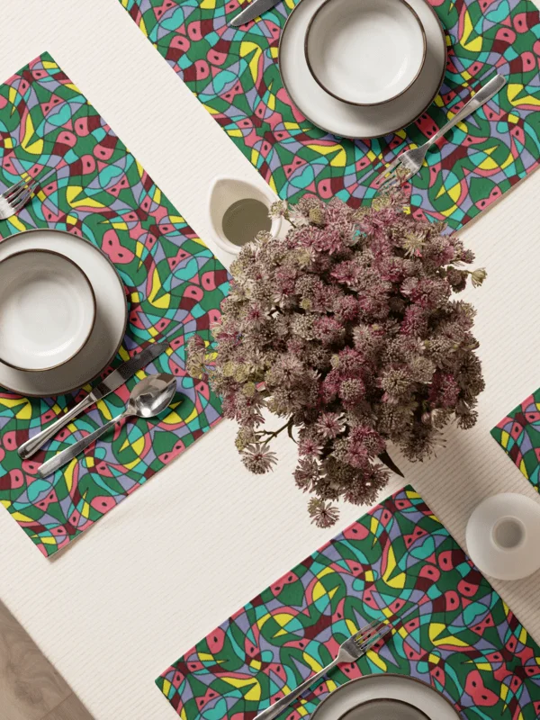 Watermelon Bloom – Water-Resistant Placemat Set product image (1)