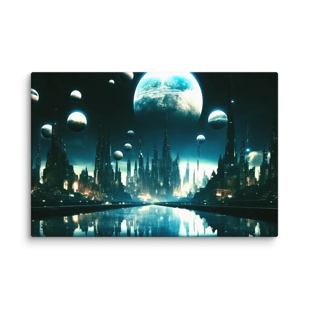 Celestial Reflections: The Midnight Horizon - Print on Canvas product image (1)