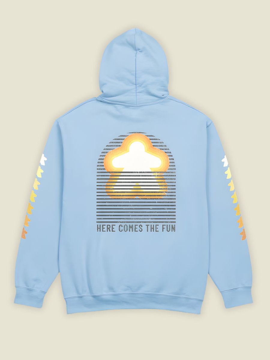 Here Comes the Fun Meeple Hoodie - Light Blue product image (2)