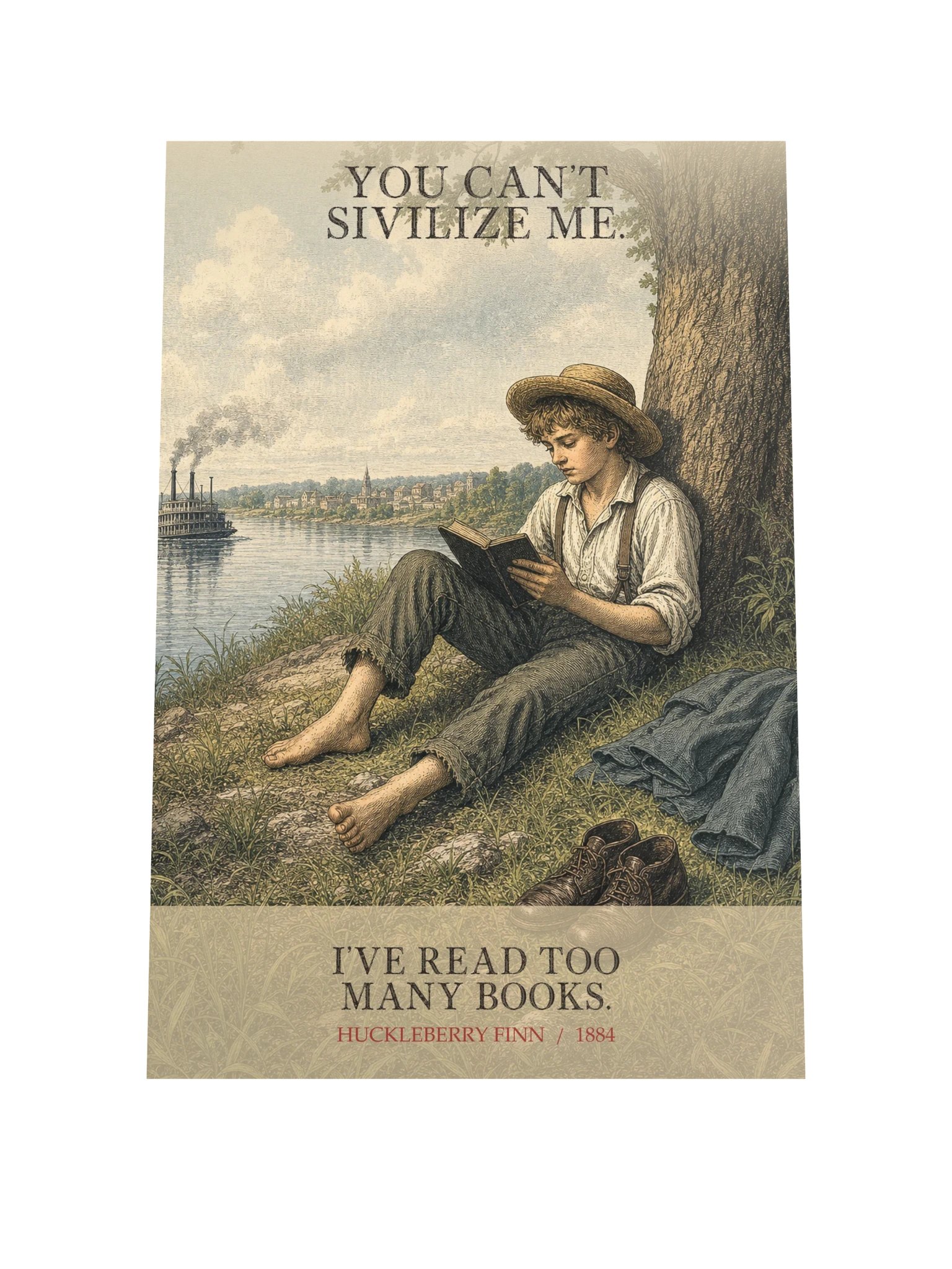 You Can T Sivilize Me Ve Read -- Adventures of Huckleberry Finn Art Print product image (9)