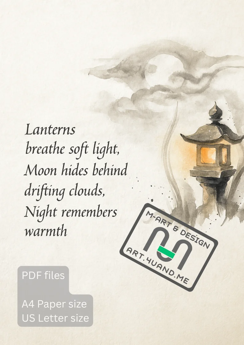 Haiku 2 - Calligraphic Haiku Wall Art — Printable Japanese-Inspired Posters (A4 & US Letter PDF) product image (2)