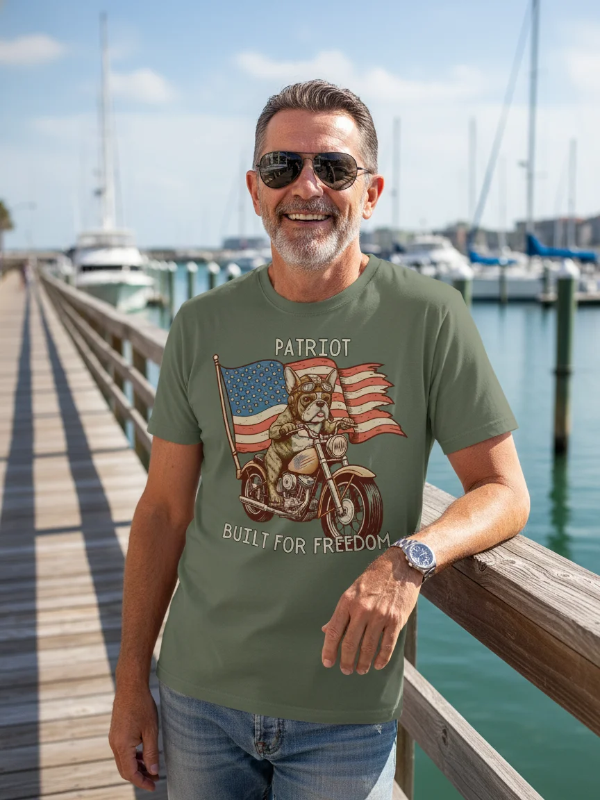 Patriot Bulldog Motorcycle T-Shirt product image (3)