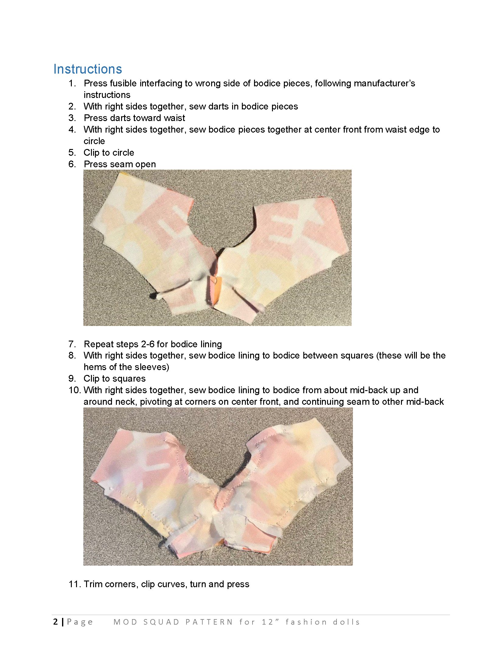 Mod Squad sewing pattern for 12" fashion dolls product image (3)