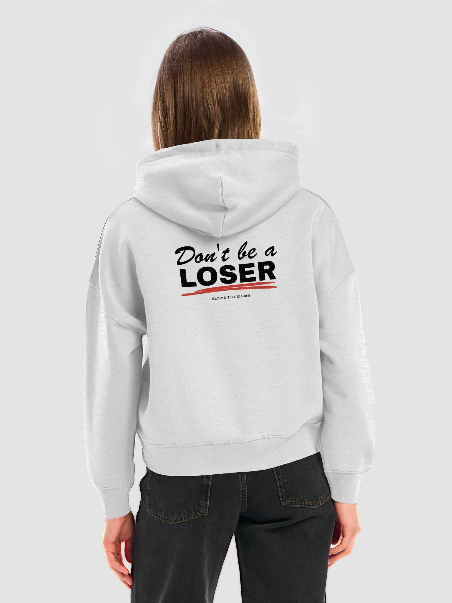 Don't be a LOSER womens hoodie (heather grey) product image (6)