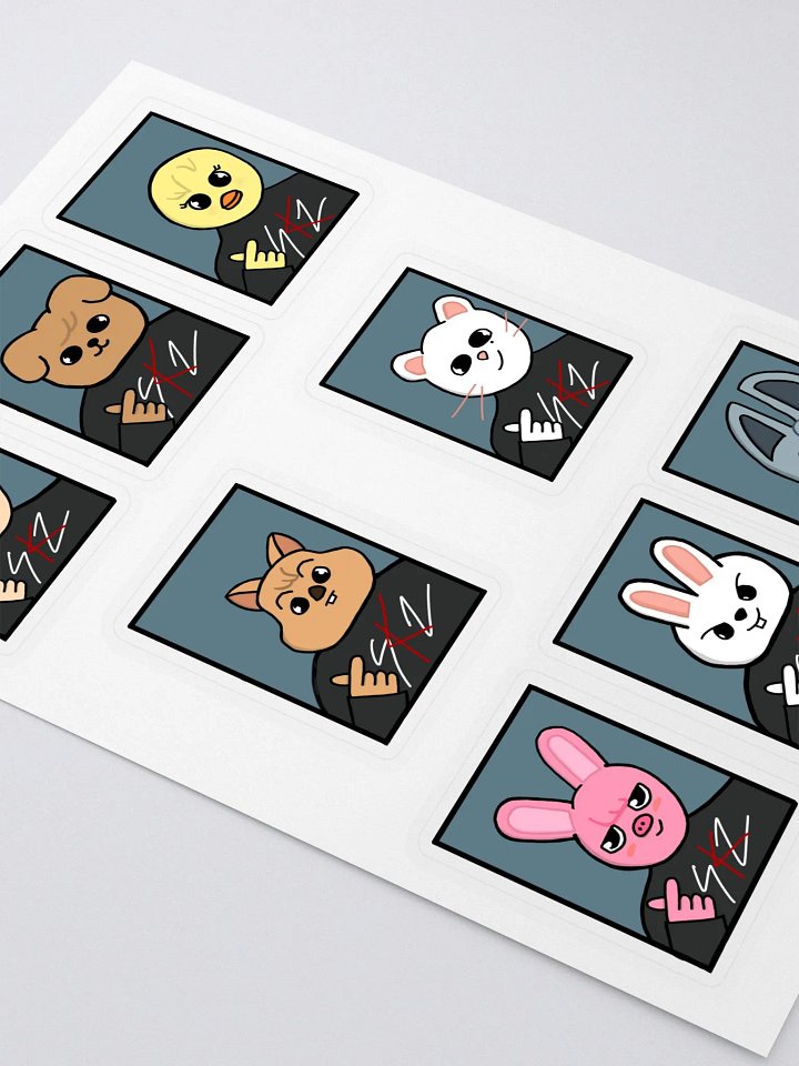 Skzoo fingerheart photocard sticker sheet product image (2)