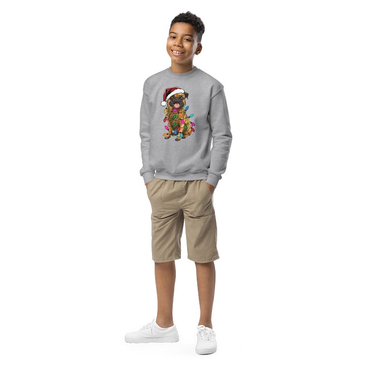 Funny Christmas Brussels Griffon(Brown) Youth Sweatshirt product image (1)