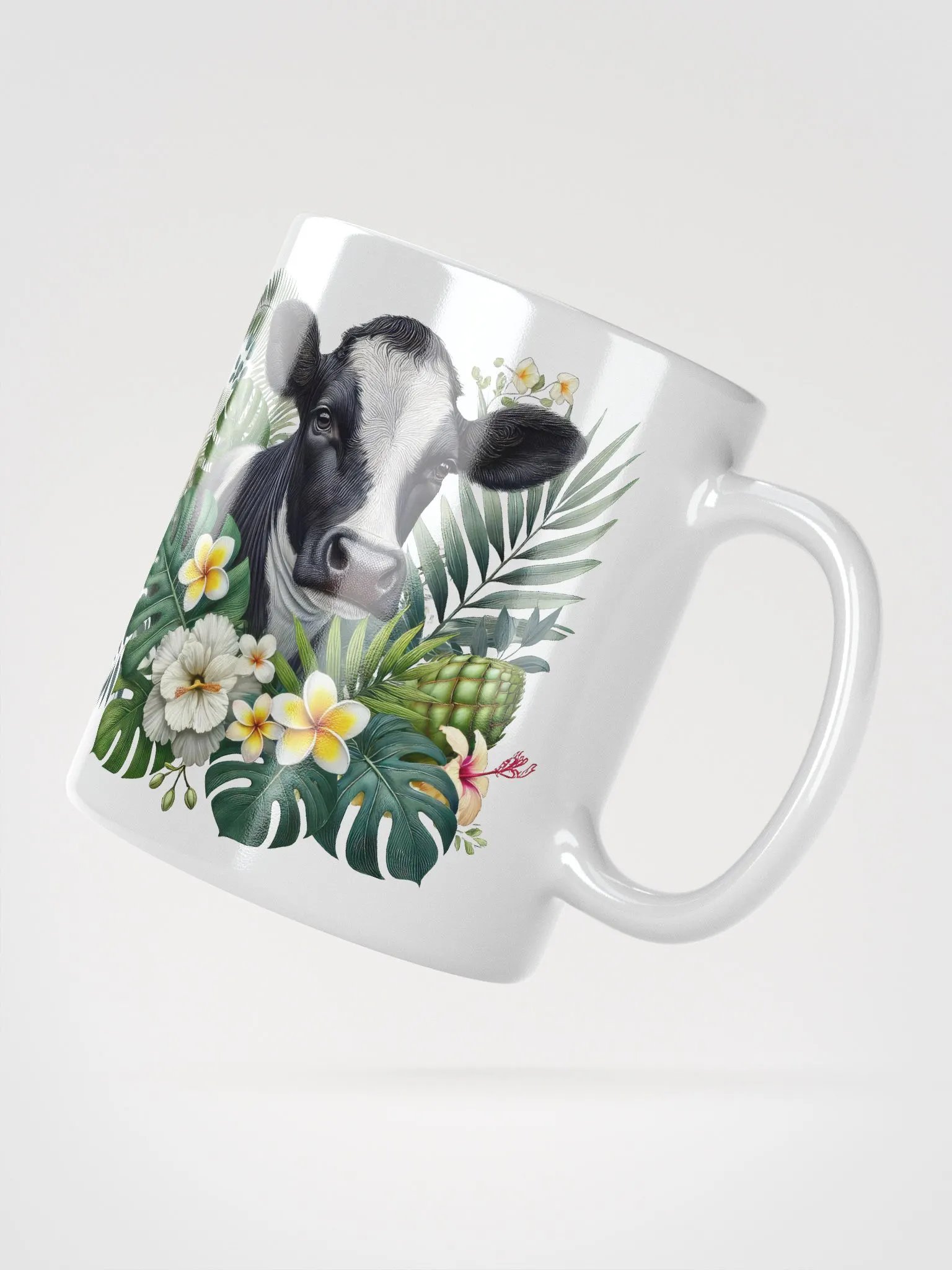 Tropical Cow White Glossy Mug product image (3)