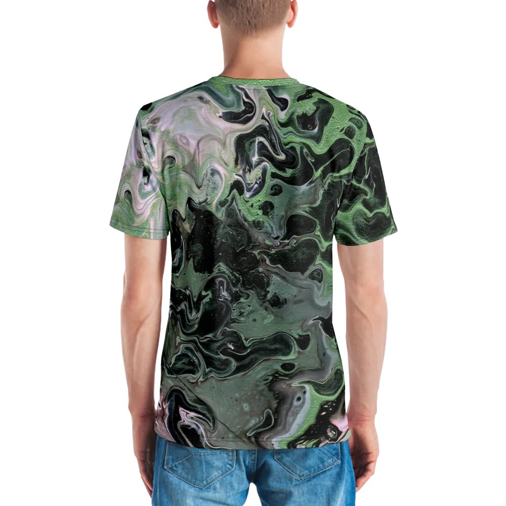 Metallic Green Fluid Acrylic T-Shirt product image (4)