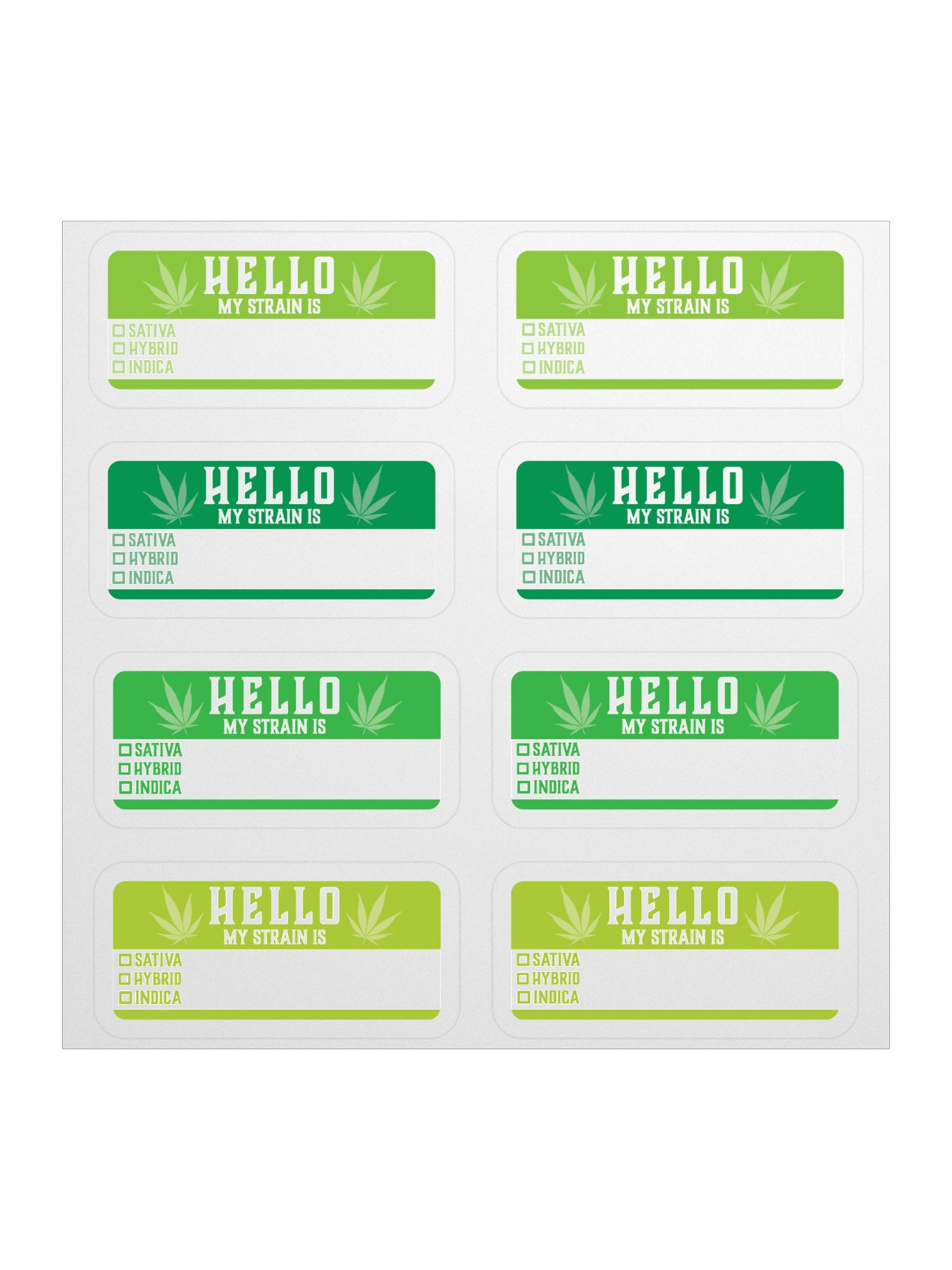 "Hello My Strain Is" Stash Jar Stickers product image (1)
