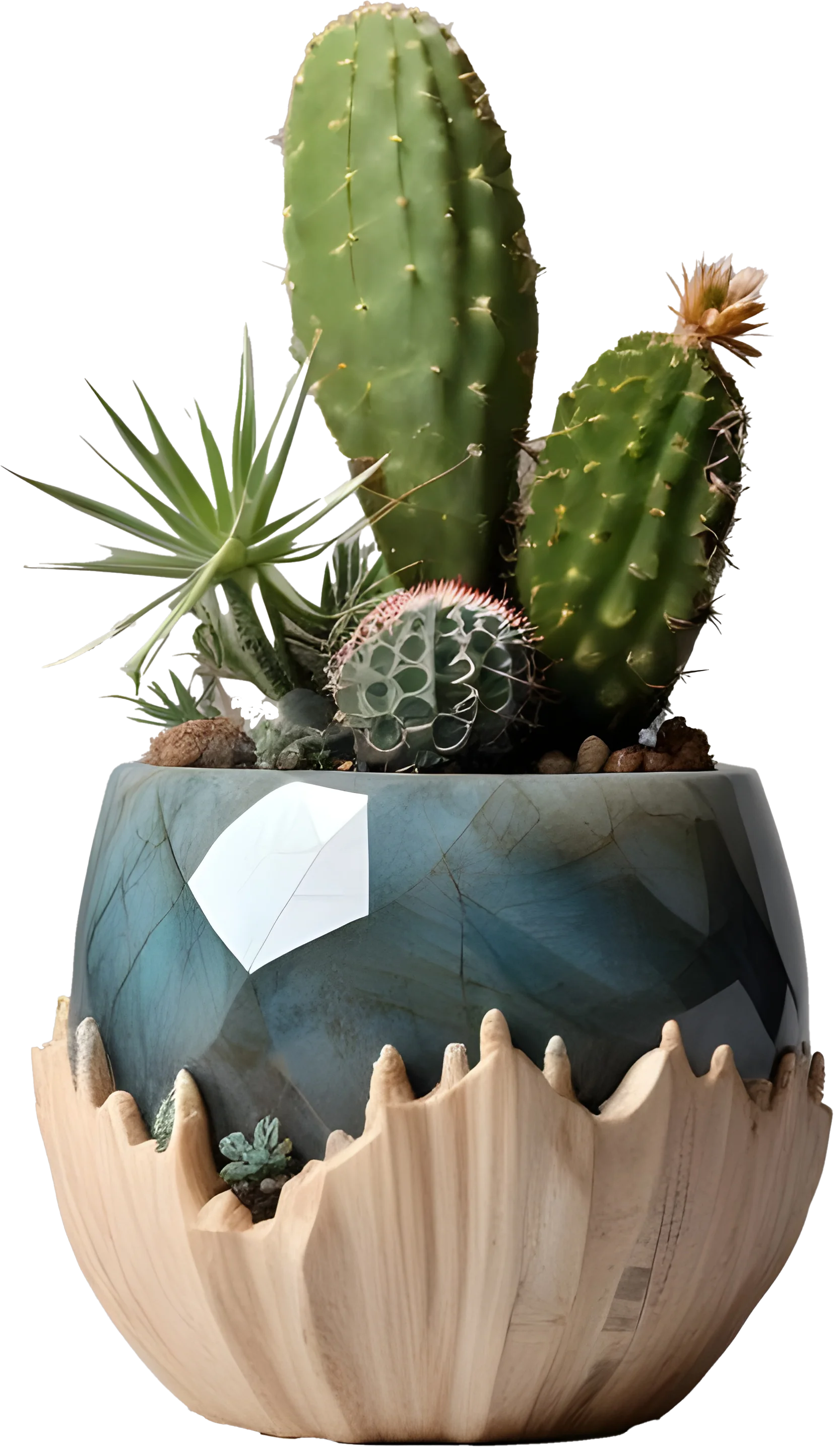 Celestial Grace – Sculptural Cactus Planter PNG product image (1)