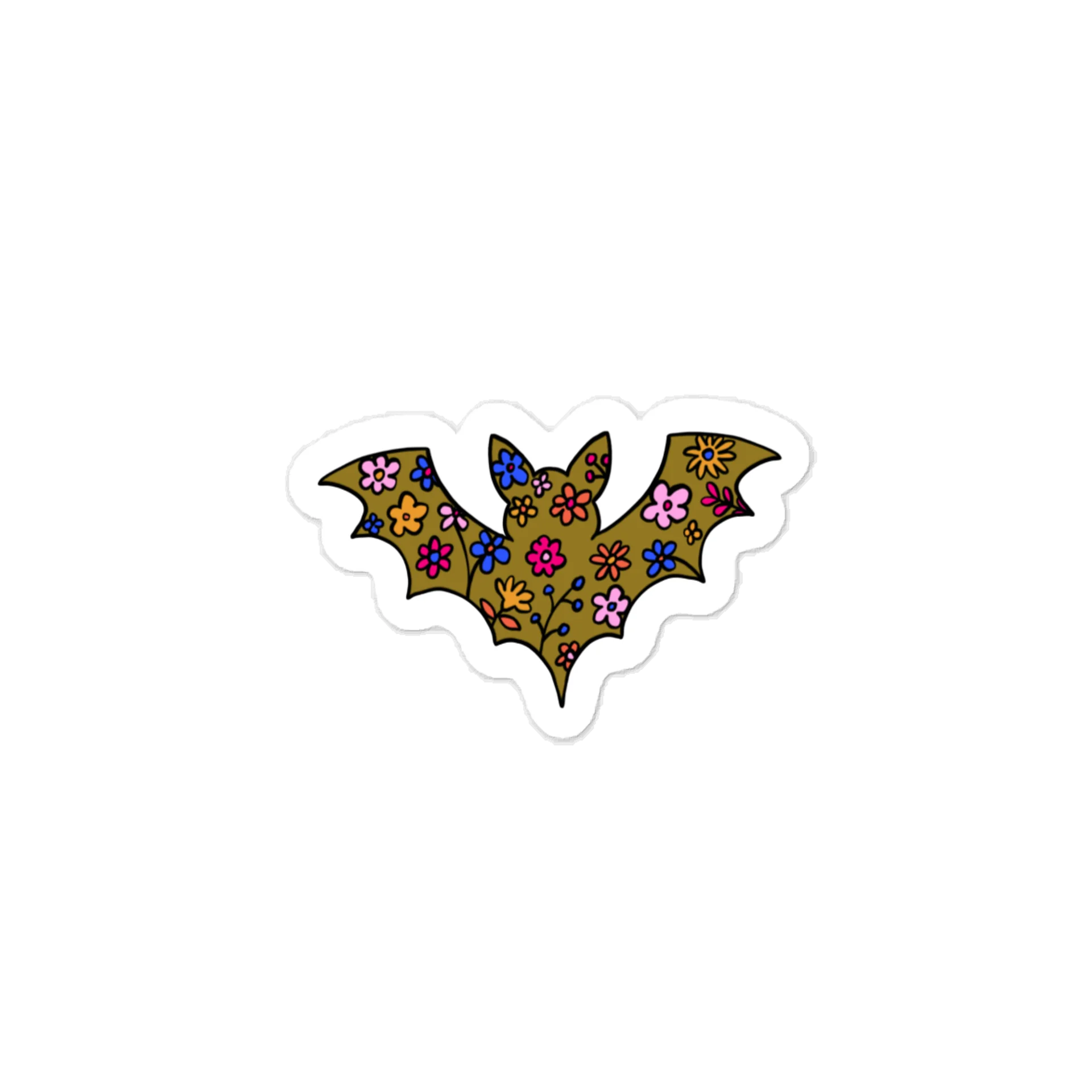 Floral Bat Sticker product image (1)