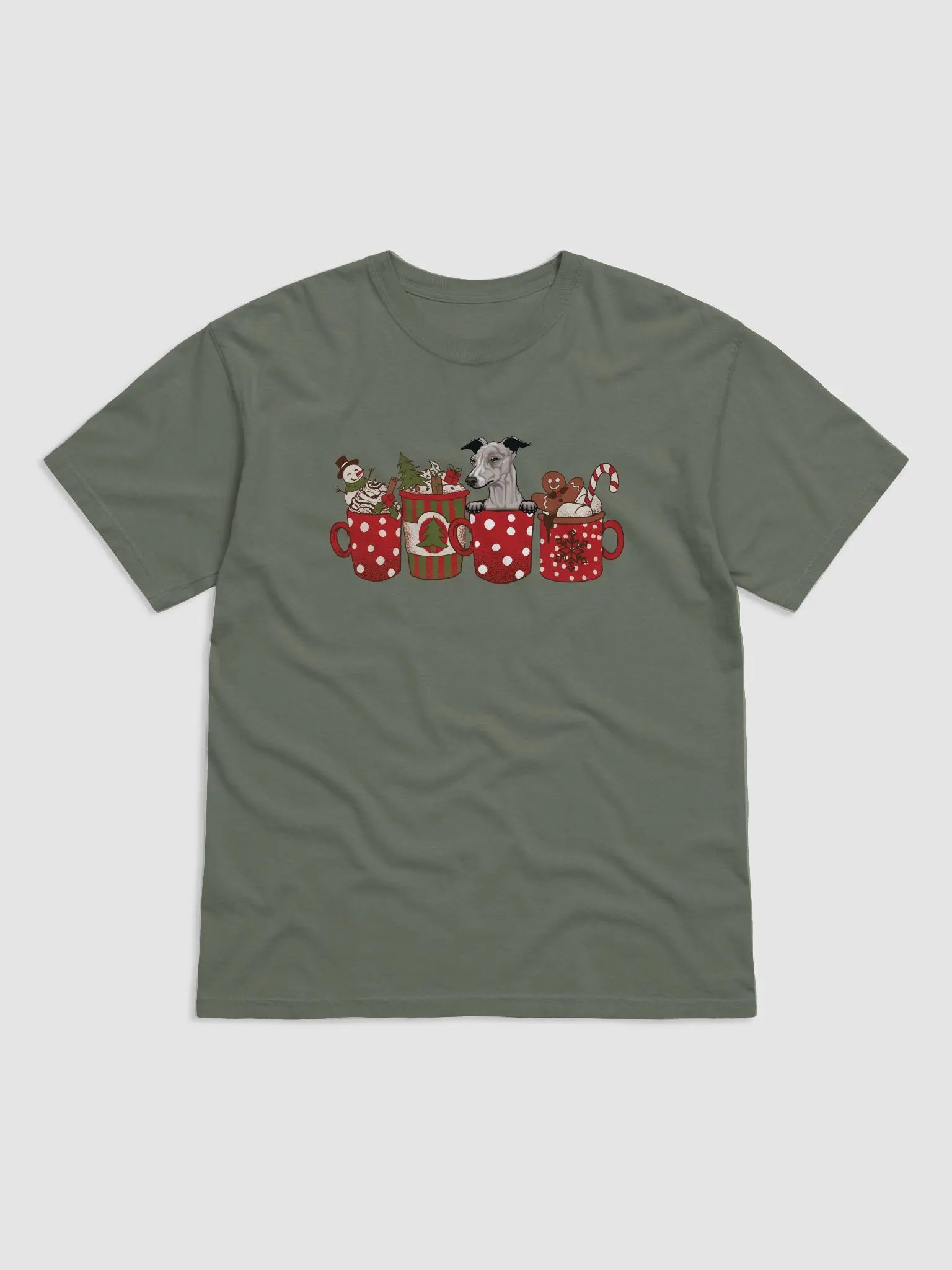 Cute Italian Greyhound in a Christmas Cup T-Shirt | Funny Christmas Iggy Pup in a Cup product image (19)