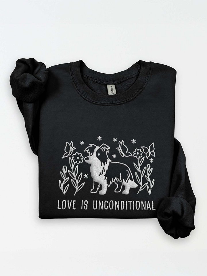 Love Is Unconditional Line Art Sweatshirt (Embroidered) of a Border Collie product image (1)