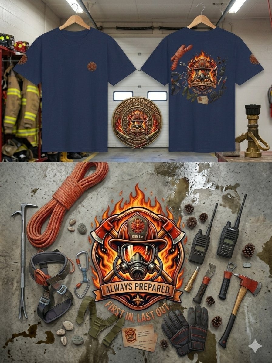 Firefighter Shirt — Firefighter’s Oath Always Prepared Fire Department Tee | Flat Out Broken™ product image (10)