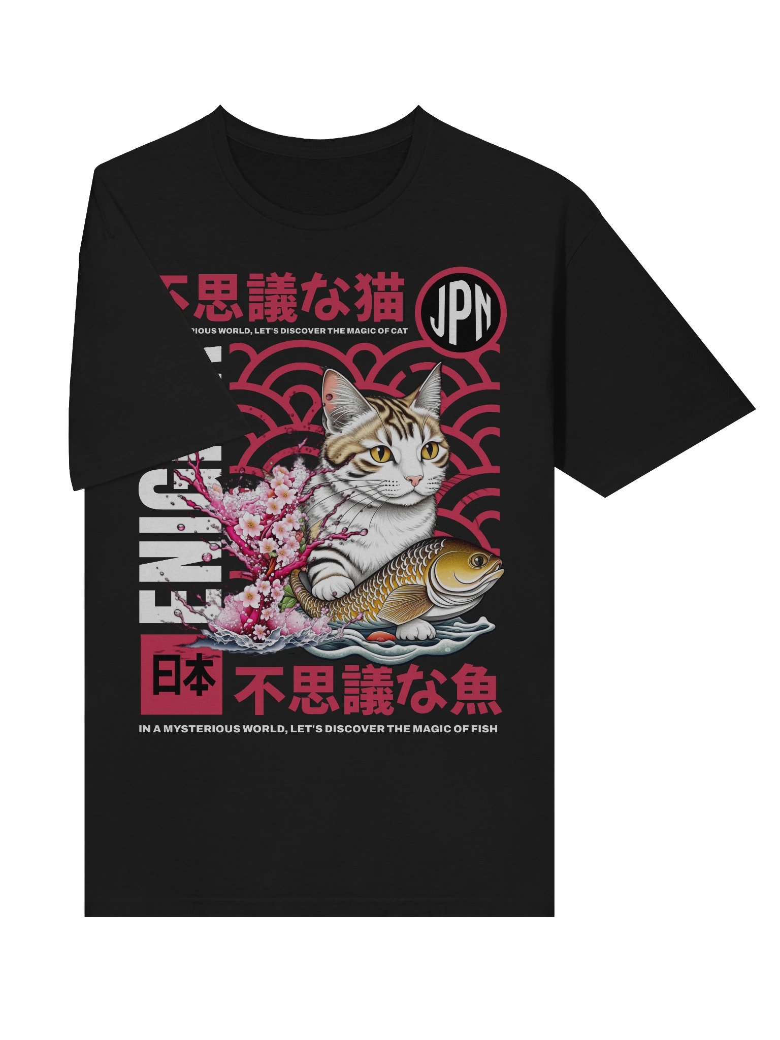 Enigma Magic Cat & Fish T-Shirt - Gildan Softstyle product image (3)