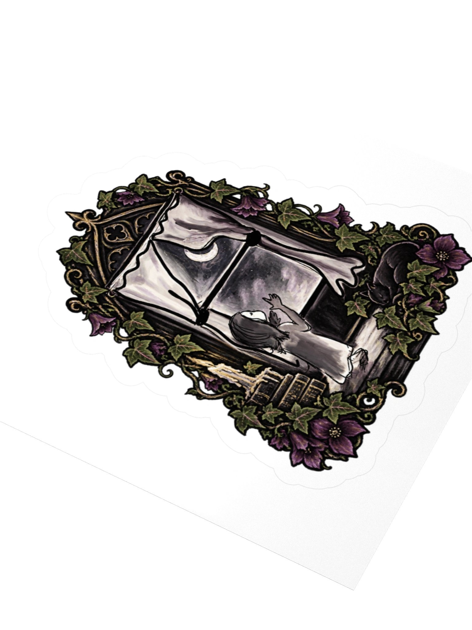 Moonlit Gothic Window Kiss Cut Sticker product image (7)