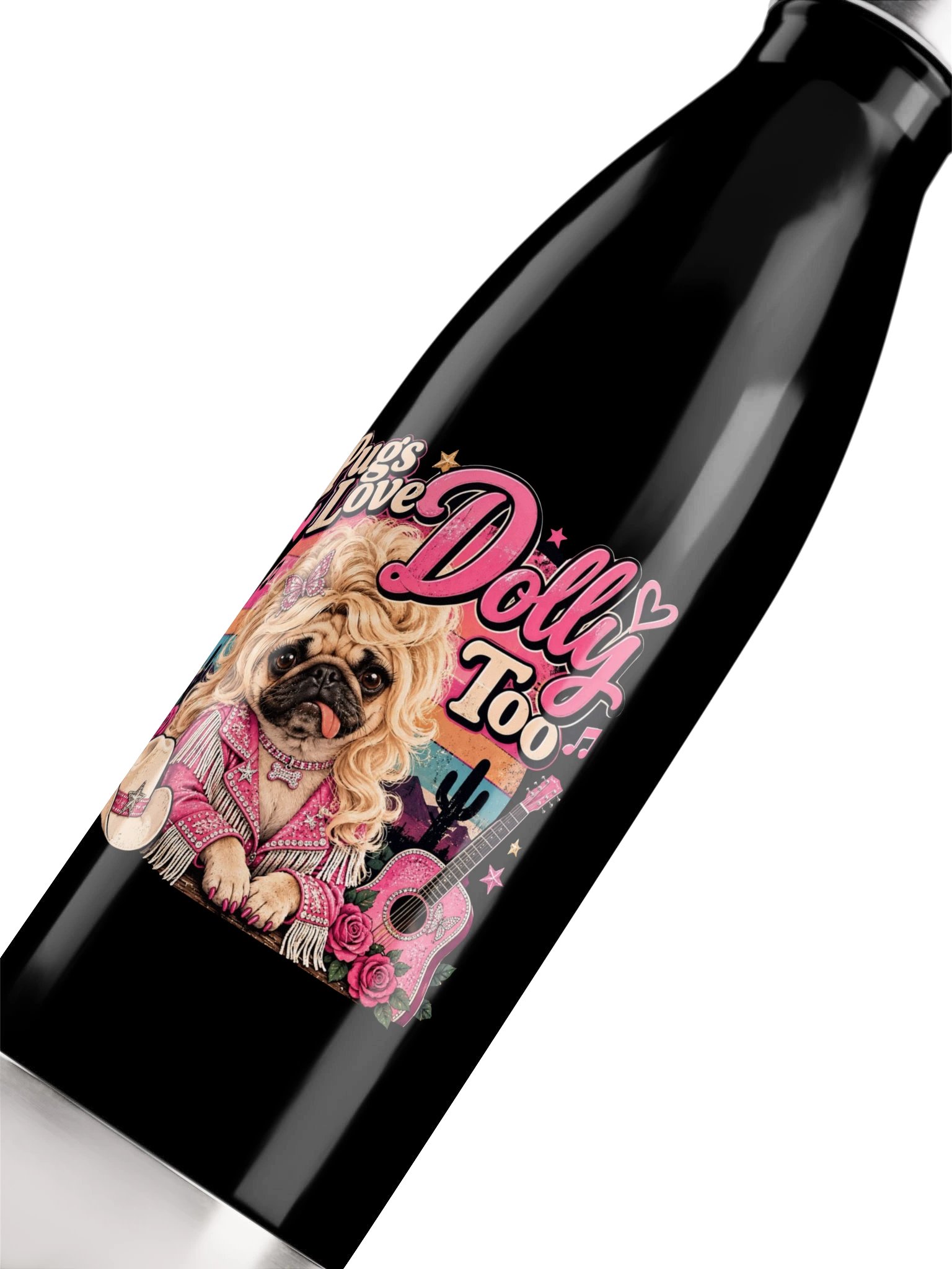 Pugs Love Dolly Too Stainless Steel Water Bottle product image (9)