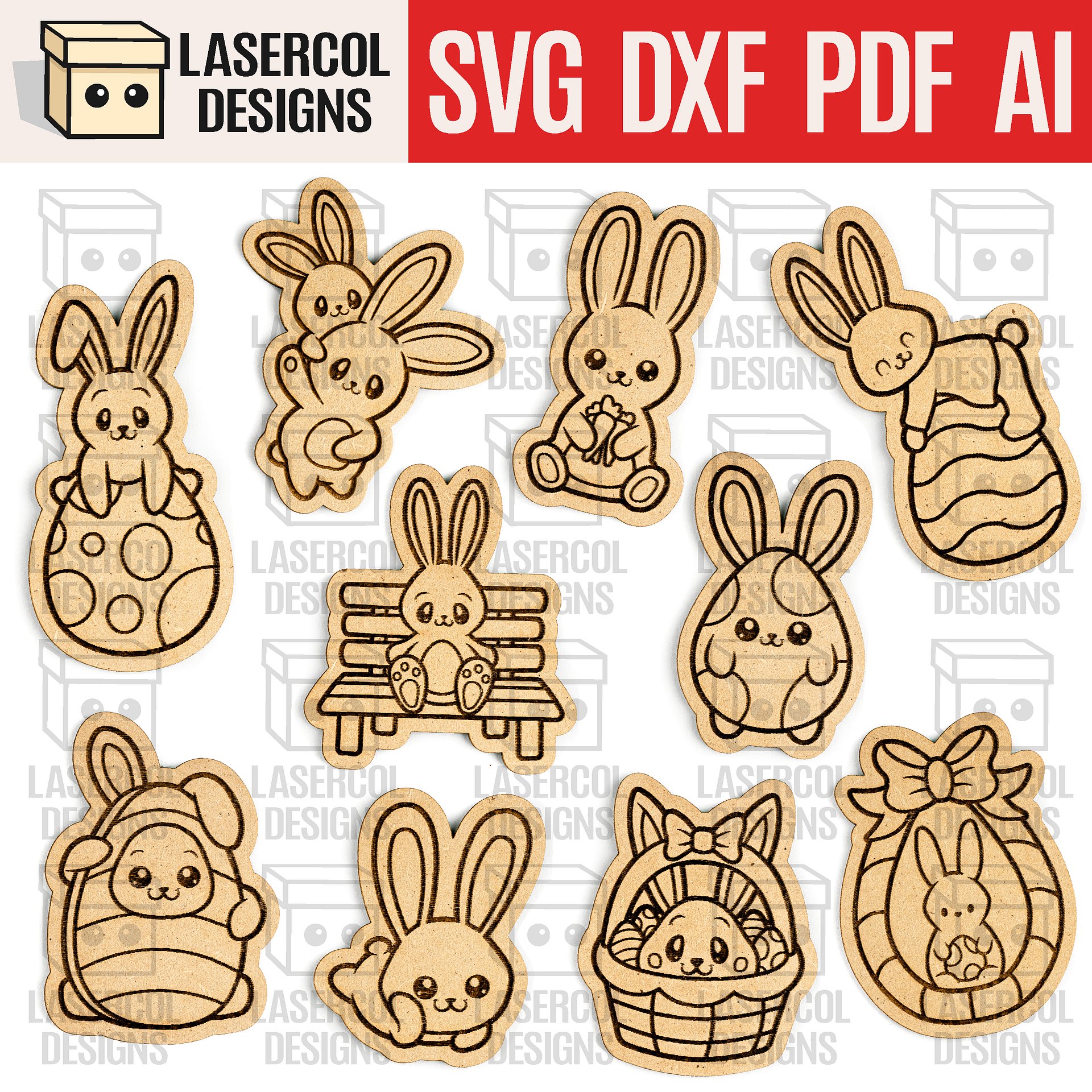 Easter Cutouts/Paint Kit Bundle (Set 1-2-3-4) - Laser Cut Files product image (6)