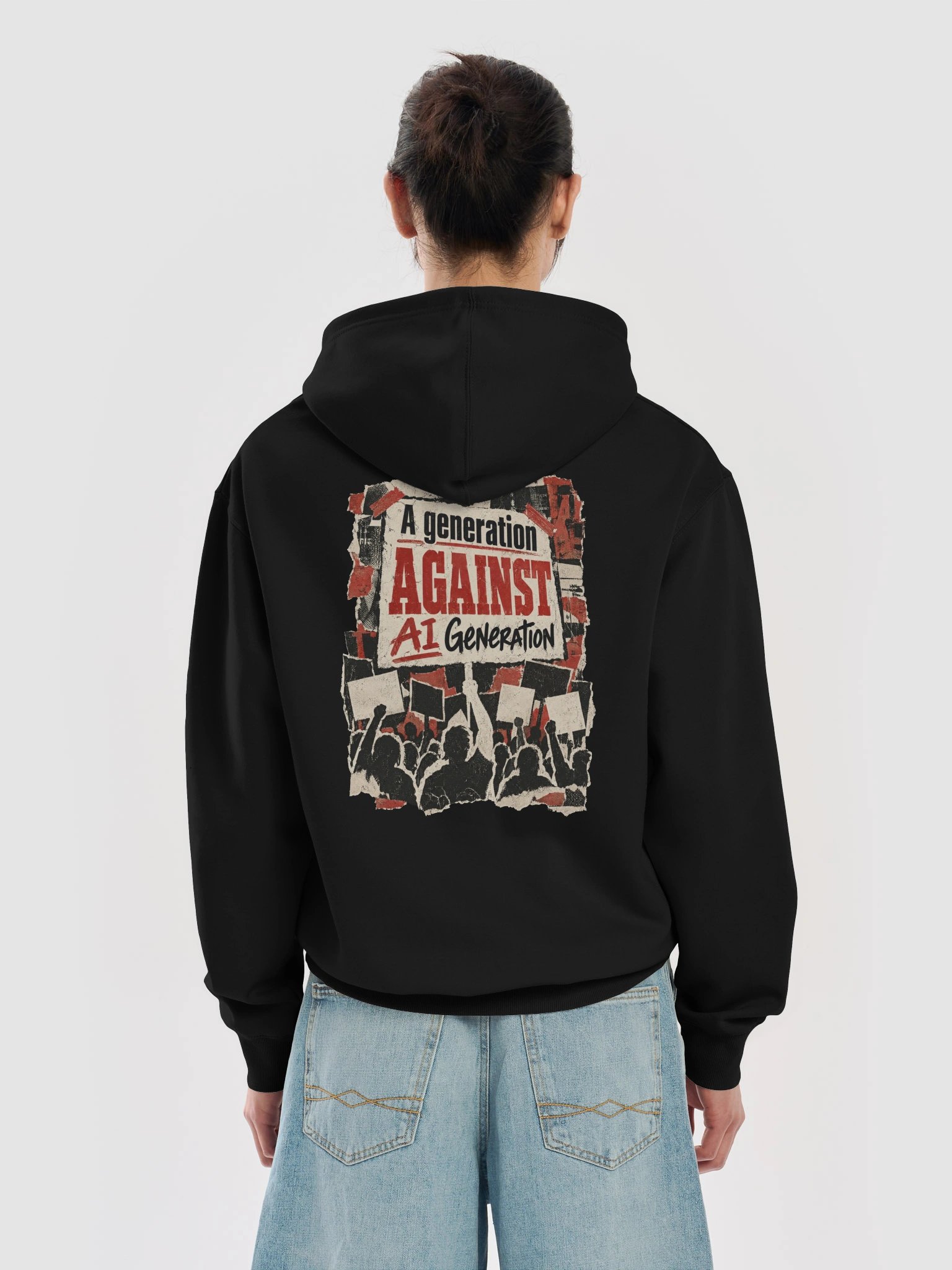 A Generation Against AI Generation: Protest Poster | Box Hoodie product image (7)